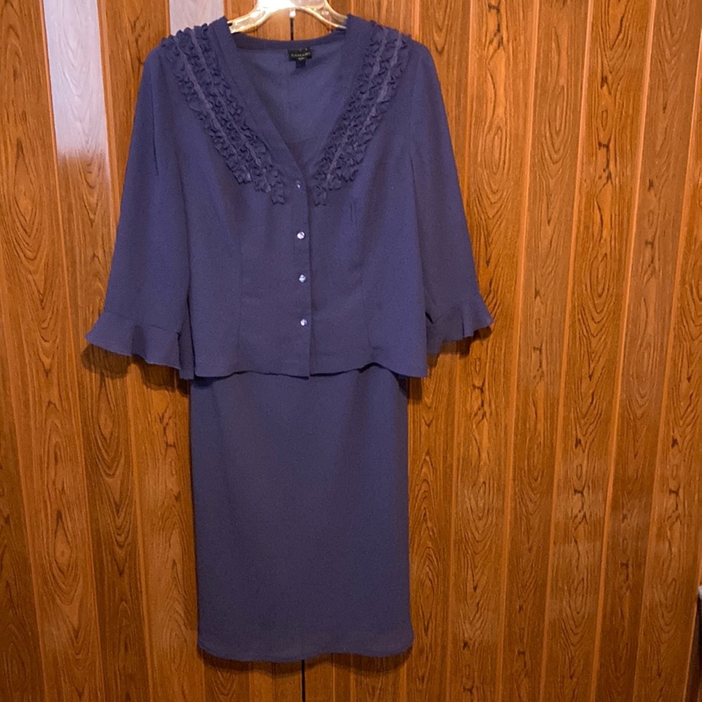 TAHARI Fashion Women’s Jacket Dress Size 16 Sleeveless Dress and 4Button jacket